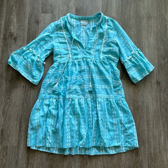 SAYLOR Rhoda Ruffle Tiered Mini Dress Size XS 100% Cotton Embroidered - Picture 2 of 6